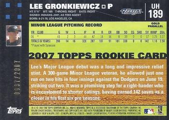 2007 Topps Updates & Highlights - Gold #UH189 Lee Gronkiewicz Back