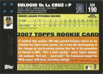 2007 Topps Updates & Highlights - Gold #UH190 Eulogio De La Cruz Back
