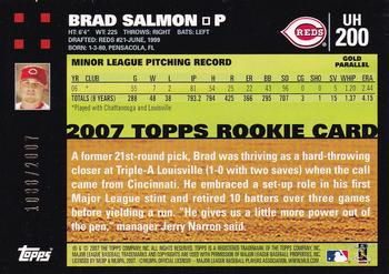 2007 Topps Updates & Highlights - Gold #UH200 Brad Salmon Back