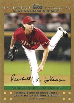 2007 Topps Updates & Highlights - Gold #UH211 Randy Johnson Front