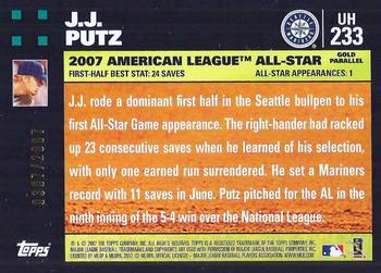2007 Topps Updates & Highlights - Gold #UH233 J.J. Putz Back
