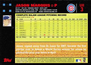 2007 Topps Updates & Highlights - Red Back #UH3 Jason Marquis Back