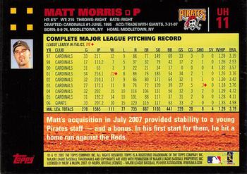 2007 Topps Updates & Highlights - Red Back #UH11 Matt Morris Back