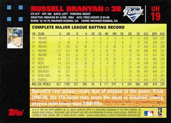 2007 Topps Updates & Highlights - Red Back #UH19 Russell Branyan Back
