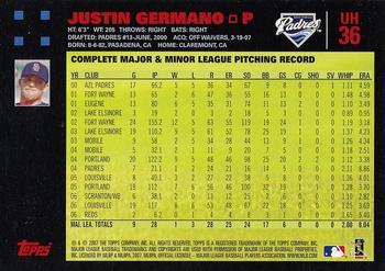 2007 Topps Updates & Highlights - Red Back #UH36 Justin Germano Back