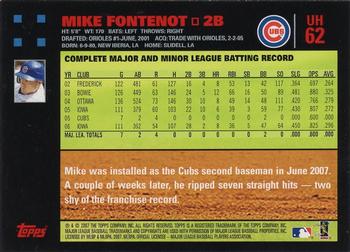 2007 Topps Updates & Highlights - Red Back #UH62 Mike Fontenot Back