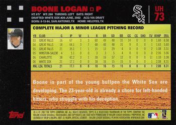 2007 Topps Updates & Highlights - Red Back #UH73 Boone Logan Back