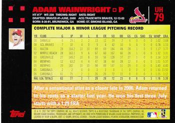 2007 Topps Updates & Highlights - Red Back #UH79 Adam Wainwright Back