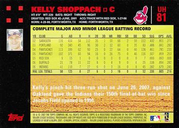 2007 Topps Updates & Highlights - Red Back #UH81 Kelly Shoppach Back