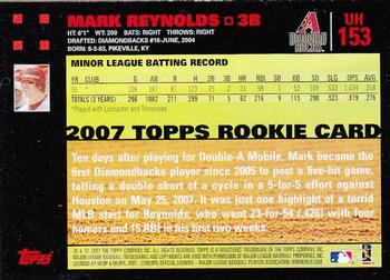 2007 Topps Updates & Highlights - Red Back #UH153 Mark Reynolds Back