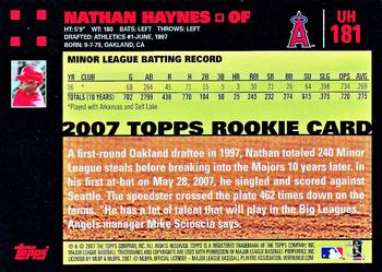 2007 Topps Updates & Highlights - Red Back #UH181 Nathan Haynes Back