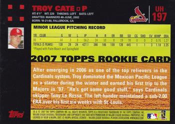 2007 Topps Updates & Highlights - Red Back #UH197 Troy Cate Back