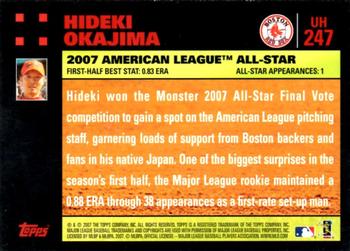 2007 Topps Updates & Highlights - Red Back #UH247 Hideki Okajima Back