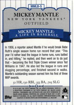 2007 Topps Updates & Highlights - Mickey Mantle A Life in Baseball #MMLB-5 Mickey Mantle Back