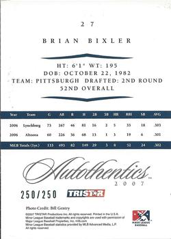 2007 TriStar Autothentics - Green #27 Brian Bixler Back