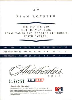 2007 TriStar Autothentics - Green #29 Ryan Royster Back