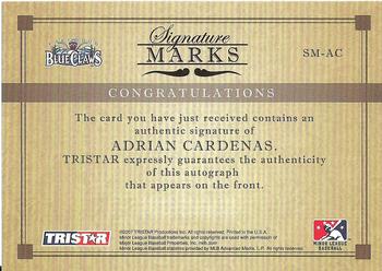 2007 TriStar Elegance - Signature Marks #SM-AC Adrian Cardenas Back