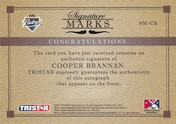 2007 TriStar Elegance - Signature Marks #SM-CB Cooper Brannan Back