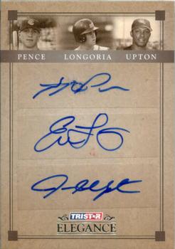 2007 TriStar Elegance - Signature Marks Triple #SM-HP-EL-JU Hunter Pence / Evan Longoria / Justin Upton Front