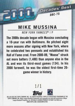 2020 Topps - Decades' Best Chrome Superfractor (Series One) #DBC-75 Mike Mussina Back