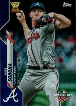 2020 Topps Opening Day - Opening Day Edition Blue Foil #56 Mike Soroka Front