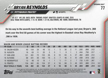 2020 Topps Opening Day - Opening Day Edition Blue Foil #77 Bryan Reynolds Back