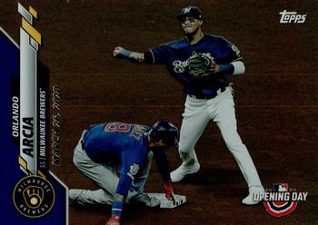 2020 Topps Opening Day - Opening Day Edition Blue Foil #82 Orlando Arcia Front