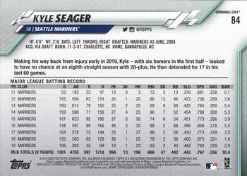 2020 Topps Opening Day - Opening Day Edition Blue Foil #84 Kyle Seager Back