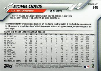 2020 Topps Opening Day - Opening Day Edition Blue Foil #140 Michael Chavis Back