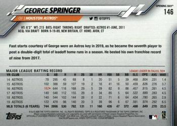 2020 Topps Opening Day - Opening Day Edition Blue Foil #146 George Springer Back