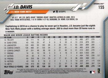 2020 Topps Opening Day - Opening Day Edition Blue Foil #155 J.D. Davis Back