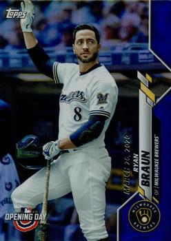 2020 Topps Opening Day - Opening Day Edition Blue Foil #160 Ryan Braun Front