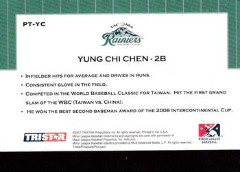 2007 TriStar Prospects Plus - Protential #PT-YC Yung-Chi Chen Back