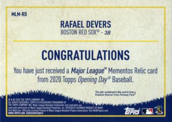 2020 Topps Opening Day - Major League Mementos #MLM-RD Rafael Devers Back