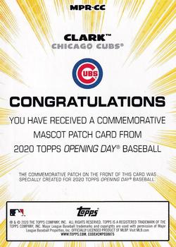 2020 Topps Opening Day - Mascot Commemorative Patch Relics #MPR-CC Clark Back