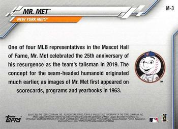 2020 Topps Opening Day - Mascots #M-3 Mr. Met Back