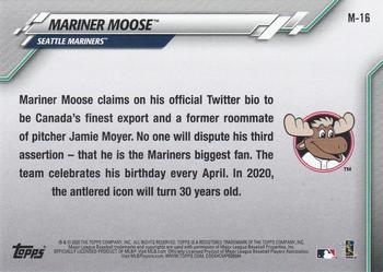 2020 Topps Opening Day - Mascots #M-16 Mariner Moose Back