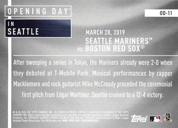 2020 Topps Opening Day - Opening Day #OD-11 Seattle Mariners Back