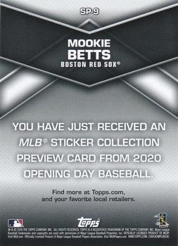 2020 Topps Opening Day - 2020 Topps Sticker Collection Preview #SP-9 Mookie Betts Back