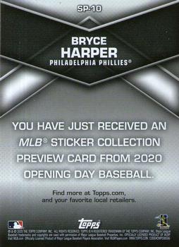 2020 Topps Opening Day - 2020 Topps Sticker Collection Preview #SP-10 Bryce Harper Back