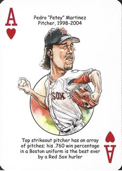 2019 Hero Decks Boston Red Sox Baseball Heroes Playing Cards (15th Edition) #A♥ Pedro Martinez Front