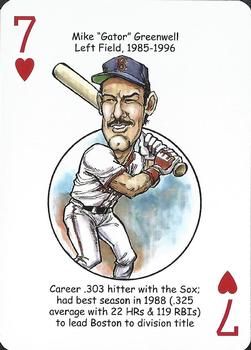2019 Hero Decks Boston Red Sox Baseball Heroes Playing Cards (15th Edition) #7♥ Mike Greenwell Front
