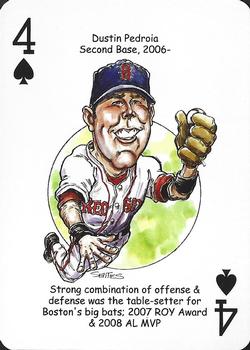 2019 Hero Decks Boston Red Sox Baseball Heroes Playing Cards (15th Edition) #4♠ Dustin Pedroia Front