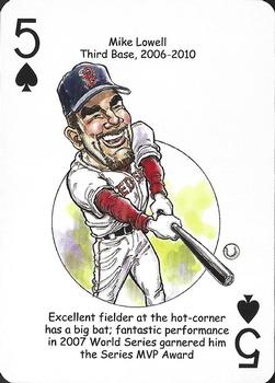 2019 Hero Decks Boston Red Sox Baseball Heroes Playing Cards (15th Edition) #5♠ Mike Lowell Front