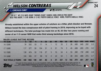 2020 Topps Opening Day - Red Foil #24 Willson Contreras Back