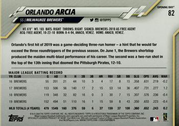 2020 Topps Opening Day - Red Foil #82 Orlando Arcia Back