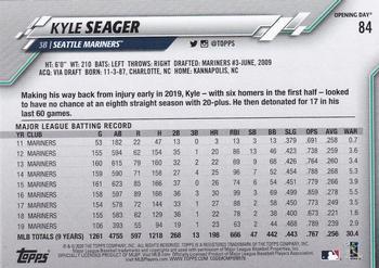 2020 Topps Opening Day - Red Foil #84 Kyle Seager Back