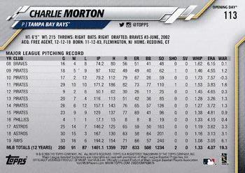 2020 Topps Opening Day - Red Foil #113 Charlie Morton Back
