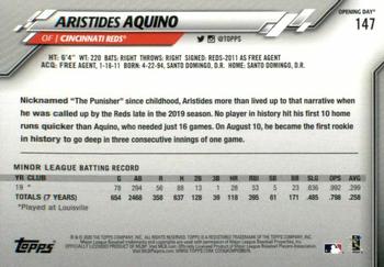 2020 Topps Opening Day - Red Foil #147 Aristides Aquino Back
