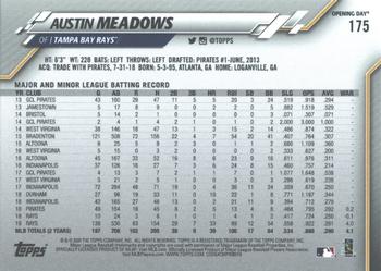 2020 Topps Opening Day - Red Foil #175 Austin Meadows Back